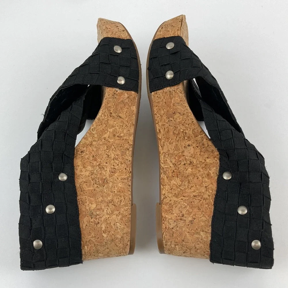 Lucky Brand Women’s Black Strap Cork Platform Sandals sz 7.5